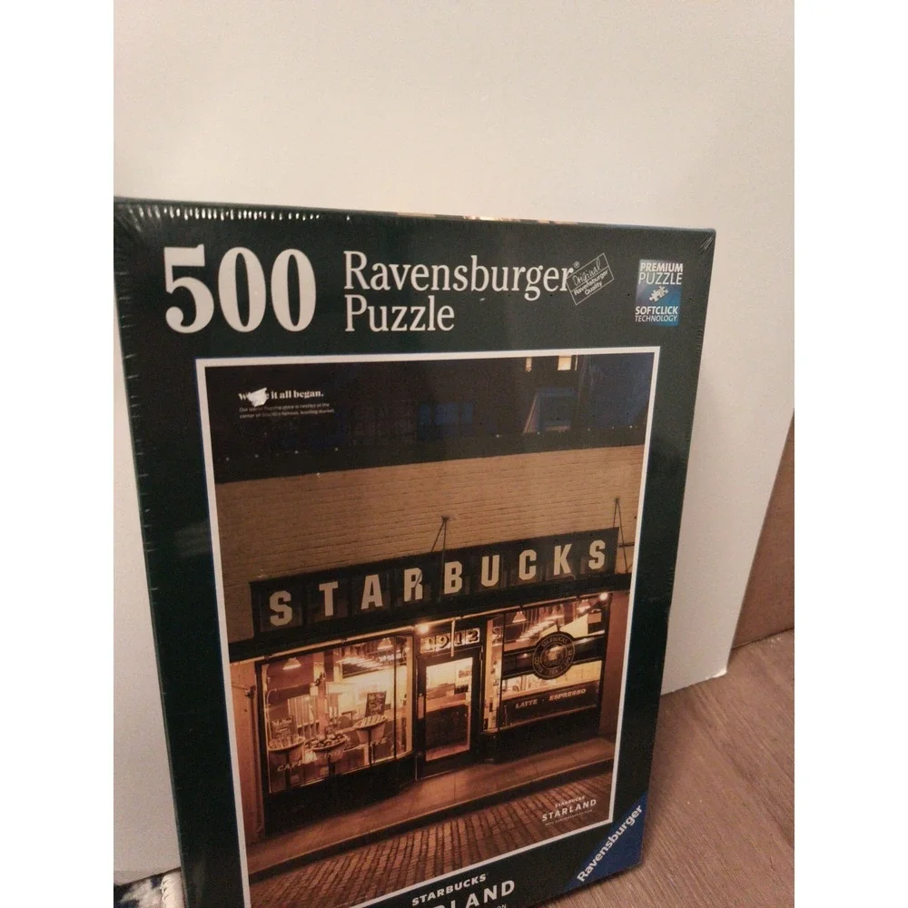 Ravensburger 500 Pc Puzzle Starbucks Starland 50th Ann.Pike Place Market Sealed